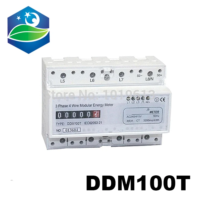 

Three phase four wire din rail meter Electricity Power Meter 5(20)A 10(60)A 3*220/380V