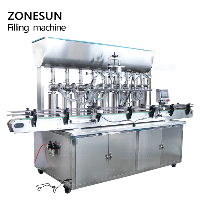 ZONESUN – Machine de remplissage automatique pour bouteilles, YT8T-8G, 8 têtes, pour jus de fruits, miel, savon, pâte détergente