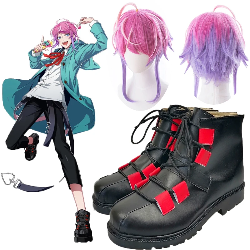 Division Rap Battle Hypnosis MIC Amemura Ramuda Short Wigs Cosplay kids Adult shoes boot Halloween props Synthetic Hair Wig cap