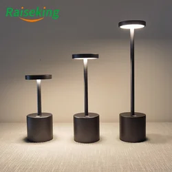 Alumínio LED sem fio Table Lamp, USB recarregável, 5200mAh bateria, Regulável, Toque, Restaurante, Hotel, Ktv, Bar, Sala de jantar