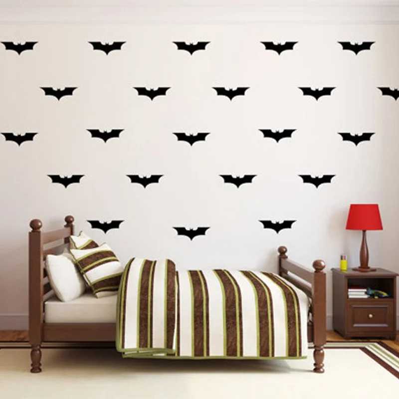 

24pcs/Set Bat DIY Wall Decal Wall Art Bat Decorations Vinyl Decal, Childrens Kids Bedroom Decor Wall Stickers