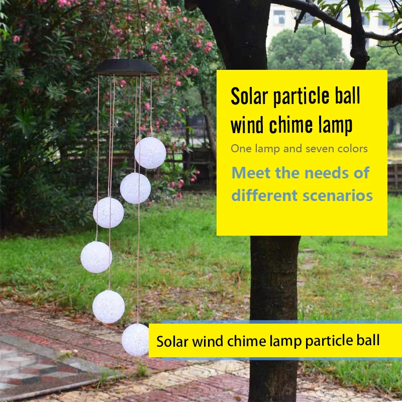 LED Wind Solar Lights Color Changing Wind Chime Outdoor Waterproof Christmas Windbell Light Solar Powered Lamp Garden Decor