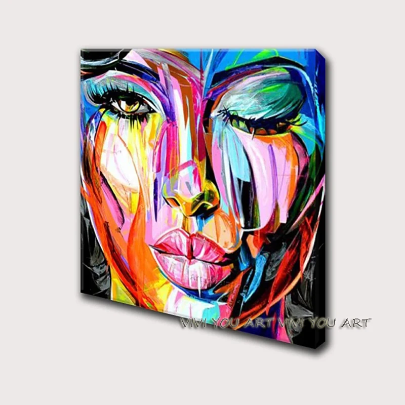 Handmade Wall Art Oil Painting hand painted portrait Wall Decor Knife Face Canvas Oil Painting Hand Painted painting picture art