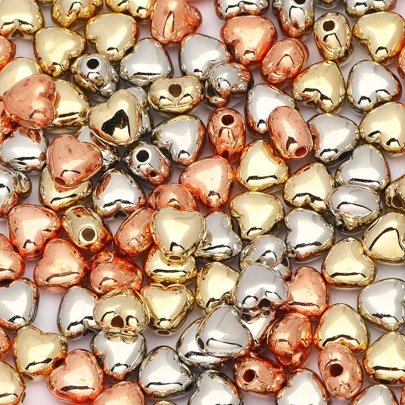 Crown Star Heart Flower Shape CCB Beads Gold Color Charm Beads Loose Spacer Acrylic Beads For DIY Jewelry Making Findings