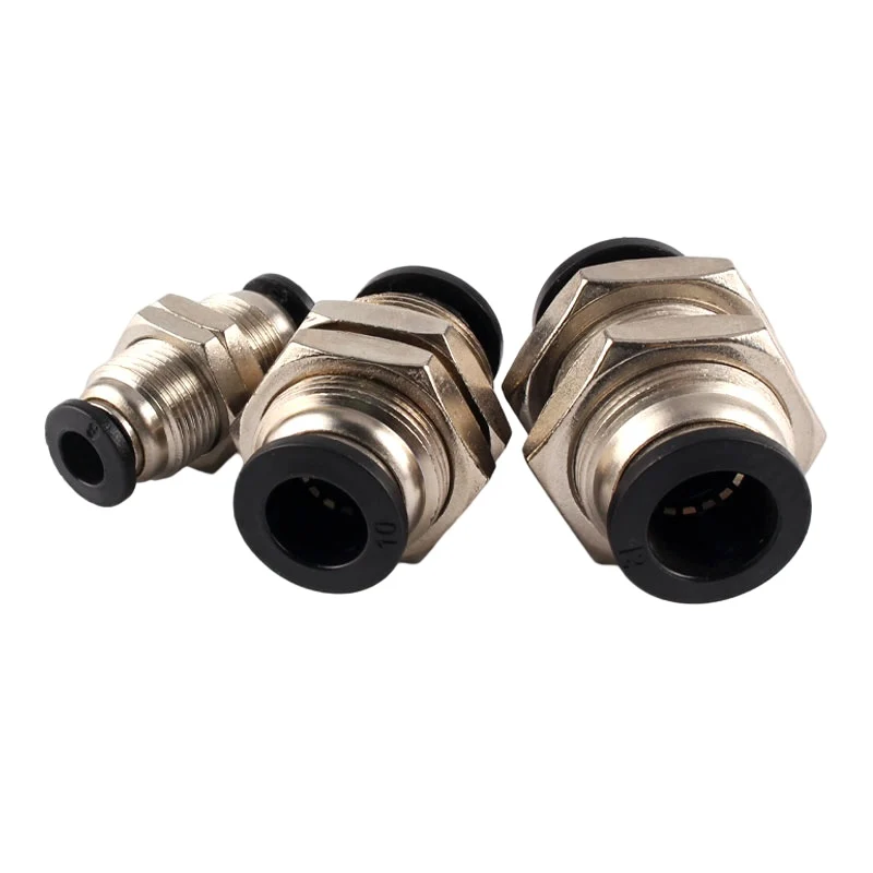 Черный пневматический Фиттинг для труб, соединительная труба, быстроразъемные фитинги для воды, нажимной шланг PM 4 мм 6 мм 8 мм 10 мм 12 мм