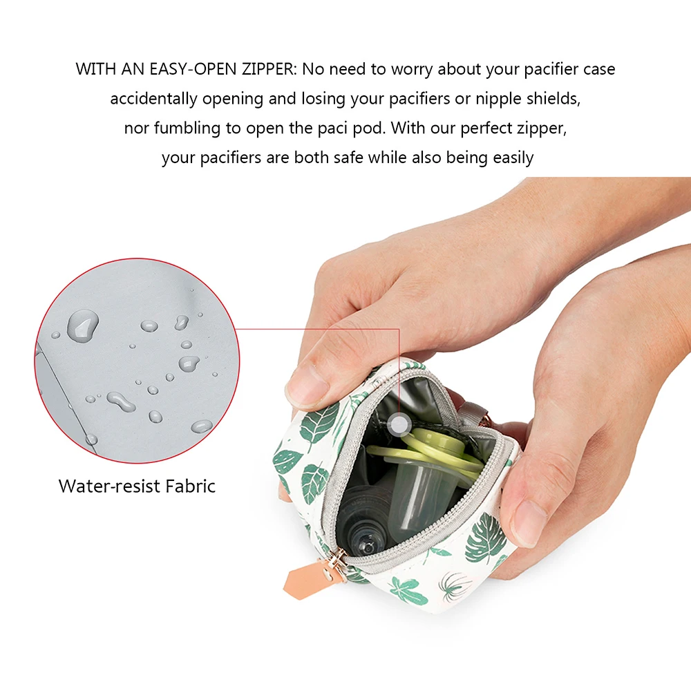 Dummy Bag For Baby, PU Dummy Case Holder, Case With Zip Closure & Strap, Case Pacifier Storage Holder Box Decorate Accessories