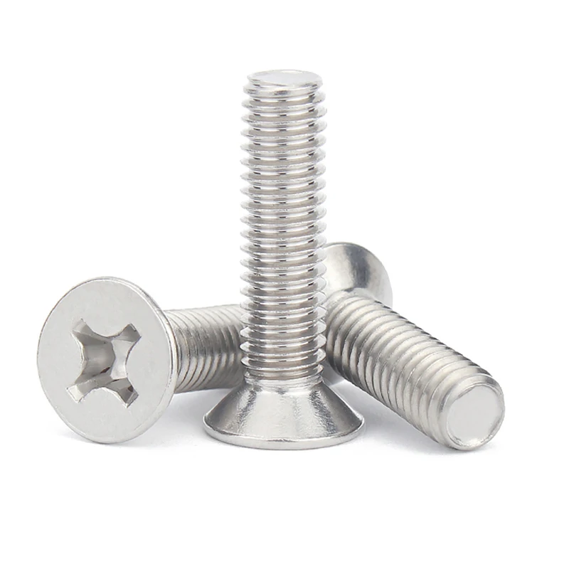 5/10/50p M1 M1.2 M1.4 M1.6 M2 M2.5 M3 M3.5 M4 M5 M6 M8 304 Stainless Steel Cross Phillips Flat Countersunk Head Screw Bolt GB819