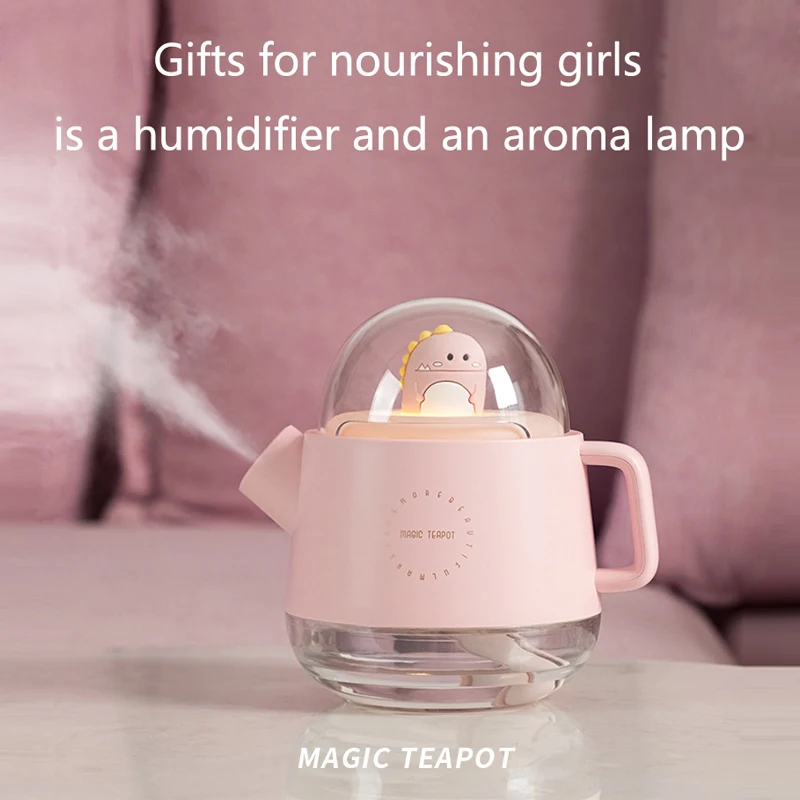 Umidificador dos desenhos animados hidratação spray mini mesa de escritório sem fio silencioso portátil luz led para casa difusor aromaterapia