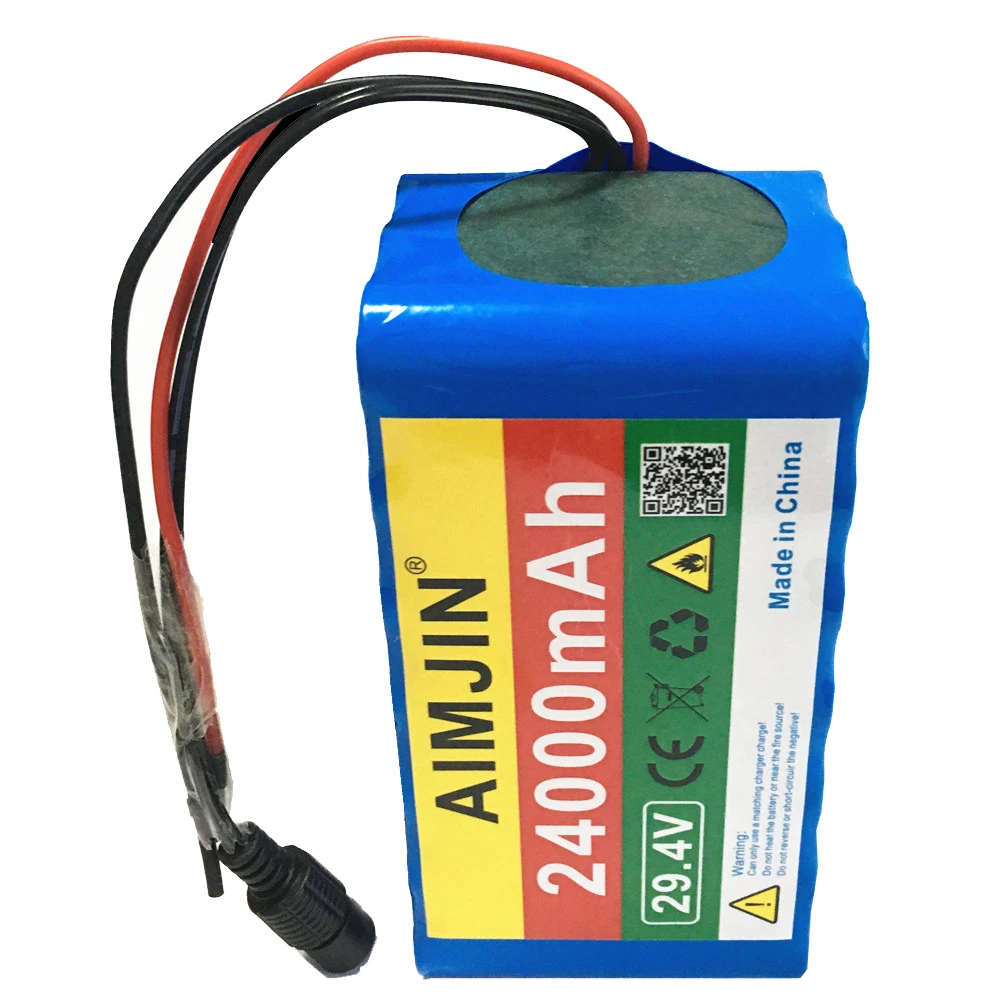 24V 24Ah 7S3P 18650 Li-ion Battery Pack 29.4V 24000mAh