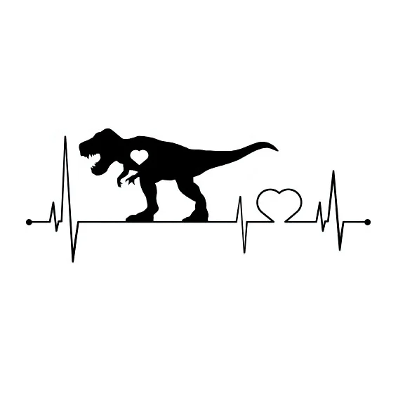 

17.2CM*6.7CM Cartoon My Heart Beats For Dinosaurs Vinyl Car Sticker