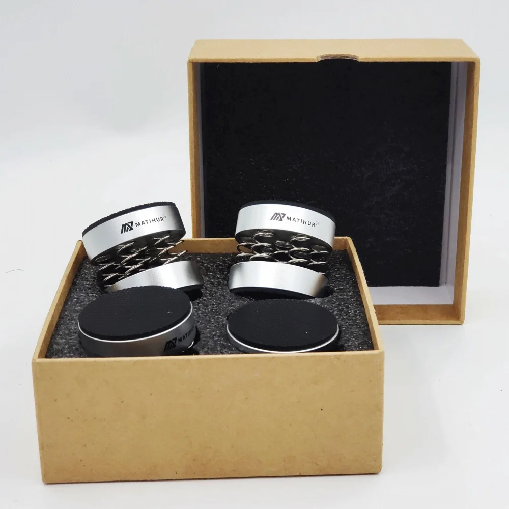 Almofada de amortecimento de mola áudio, 4 unidades/8peças, atualização matihur áudio auditólico, espinho, alta fidelidade pés amplificador de pé cd