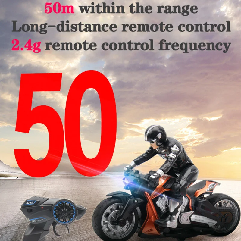 1:8 2.4G Remote Control Motorcycle Children'S Toy Stunt Sports Car Model  Variable Speed Racing Boy Gift