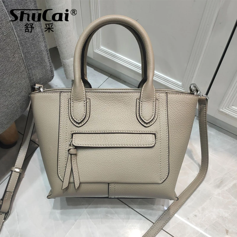 Genuine Leather Handbag Elegant Fashion Tassel Female Shoulder Bag Large Capacity Simple Casual Women Crossbody Bag New