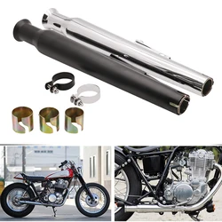 Universal Chrome Motorcycle Mufflers Motorbike Exhaust Pipe Megaphone Style For Chopper Bobber Cafe Racer