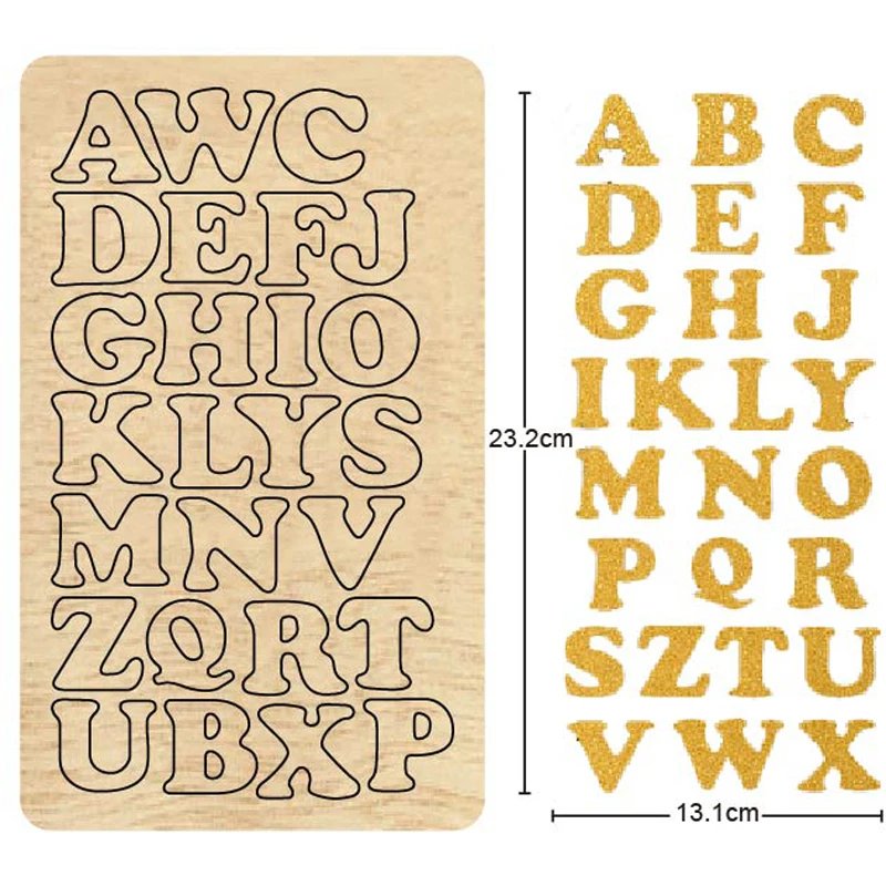 

A-Z 26PCS Alphabet letters Wood die cut 2020 new craft scrapbooking cutting dies Suitable for common die cutting machines