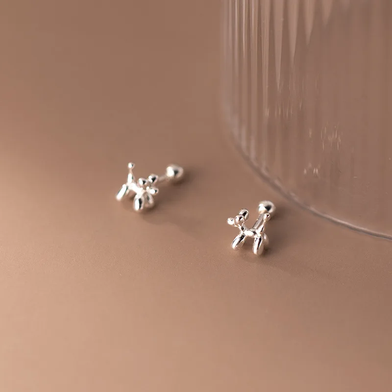 Enosola New Arrival Cute Puppy Dog 925 Sterling Silver Small Animal Stud Earrings for Women Girls Minimalist Fine Jewelry Orname