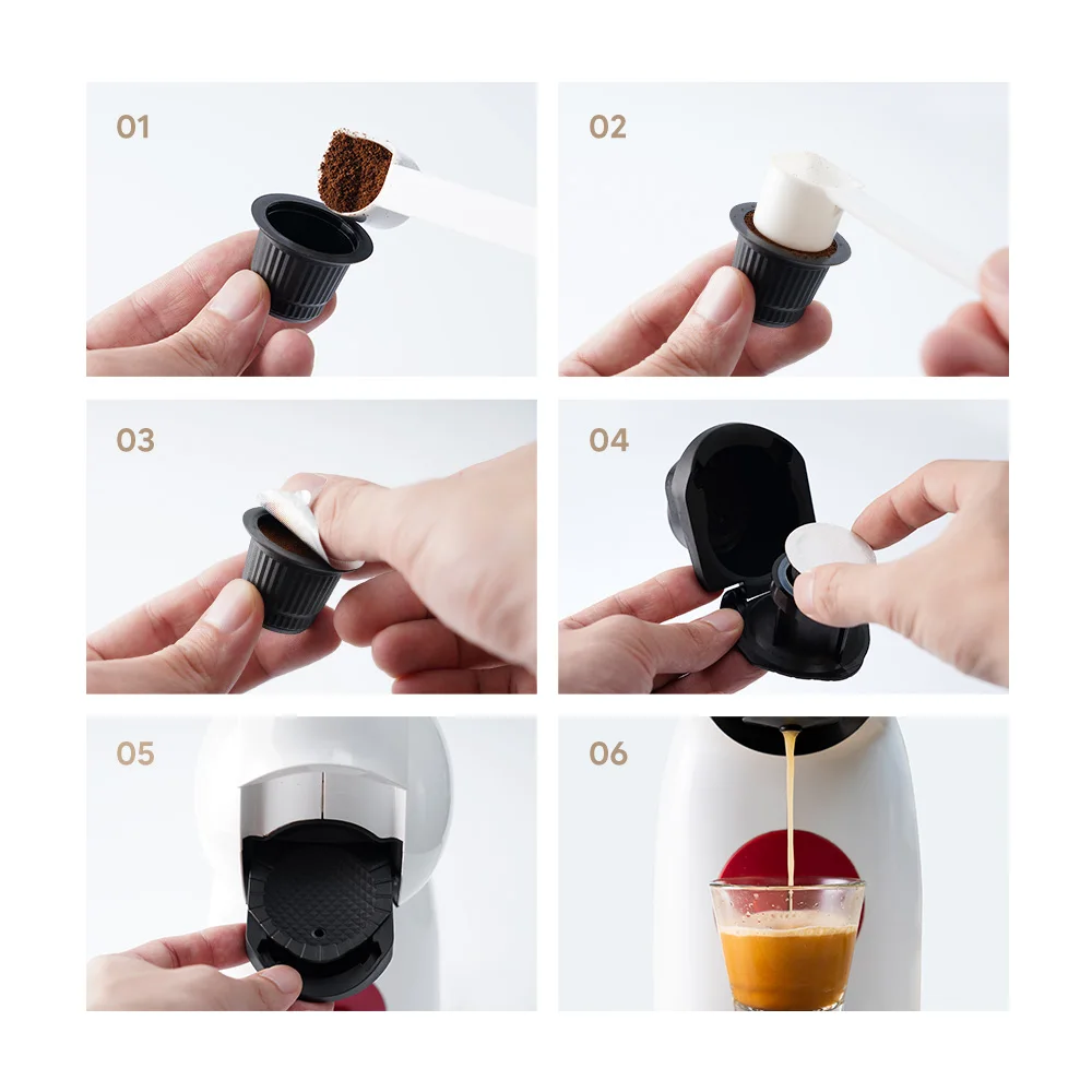 Coffee Adapter for Dolce Gusto Reusable Capsule Adapter Compatible with Genio S / Piccolo XS Coffee Machine Espresso Accessories