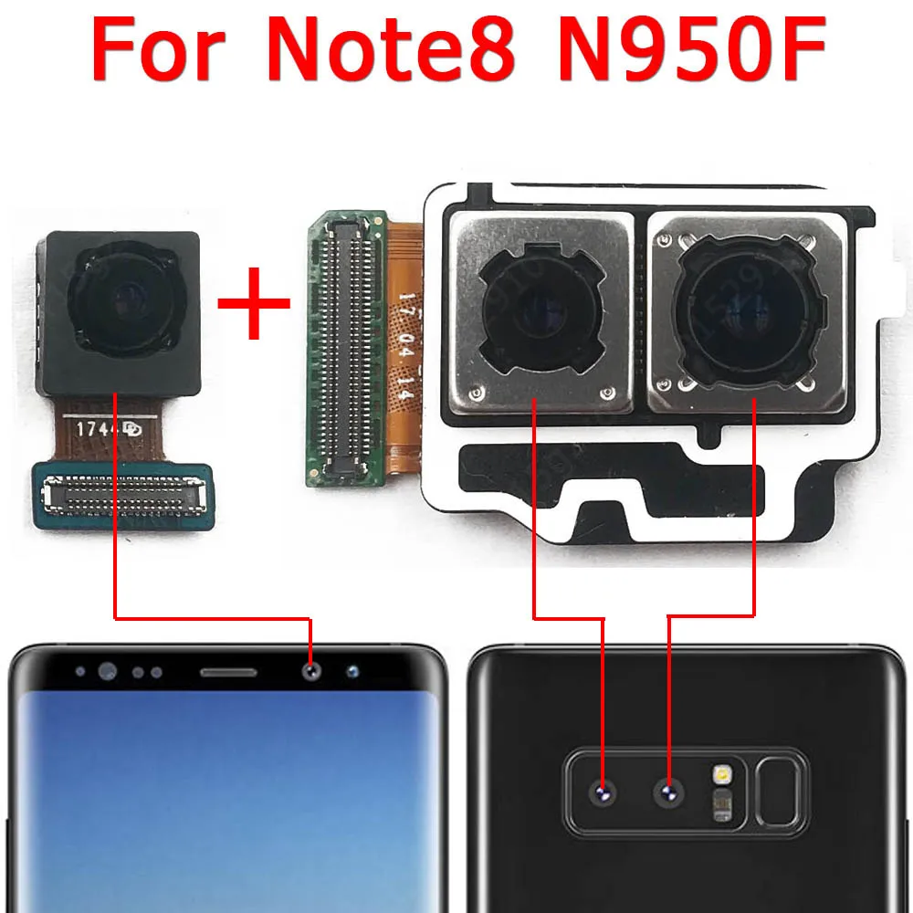 For Samsung Galaxy Note 8 Note8 N950F Front Rear Back Camera Frontal Main Facing Camera Module Replacement Spare Parts