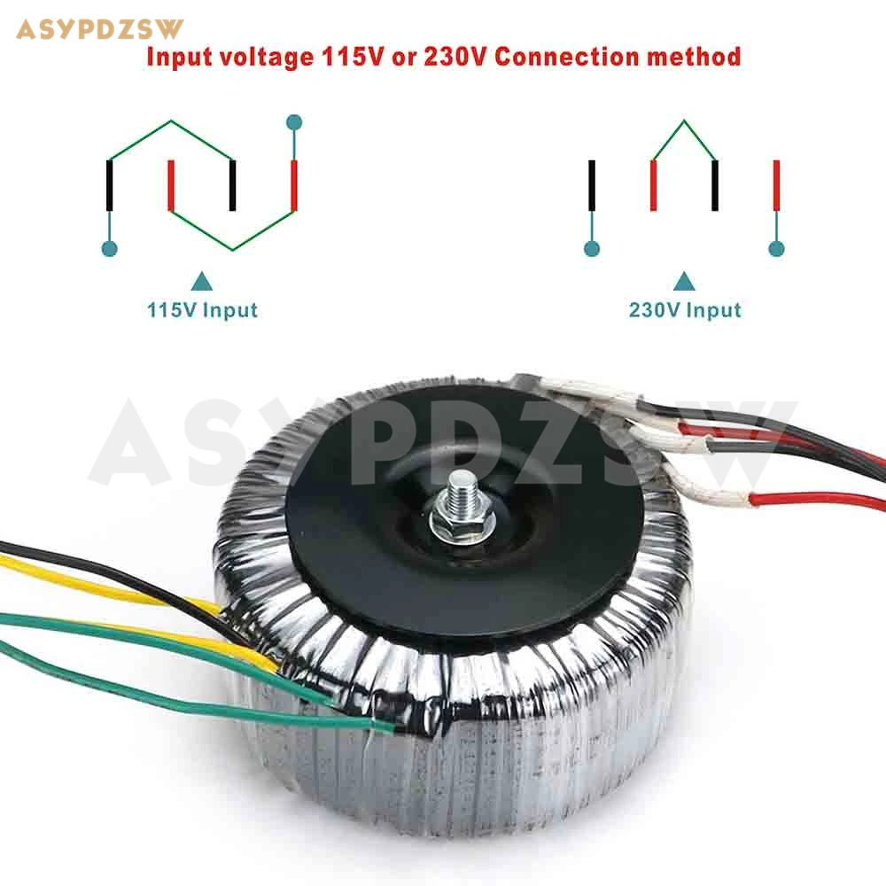 115V/230V DALAM 100VA OFC Trafo Toroidal 100W 0--15V+0--15V Output opsional/Terima tegangan yang disesuaikan