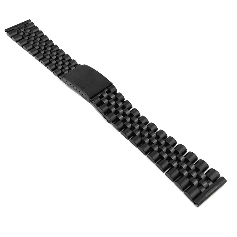 18mm 20mm 22mm Stainless Steel Watch Band Flat Interface Metal Bracelet Wrist Band Folding Buckles Universal Straps Accessories