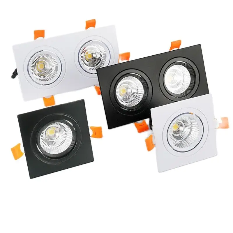 

Modern simple square ceiling spotlights with built-in LED COB dimmable downlights are ideal for home and commercial use