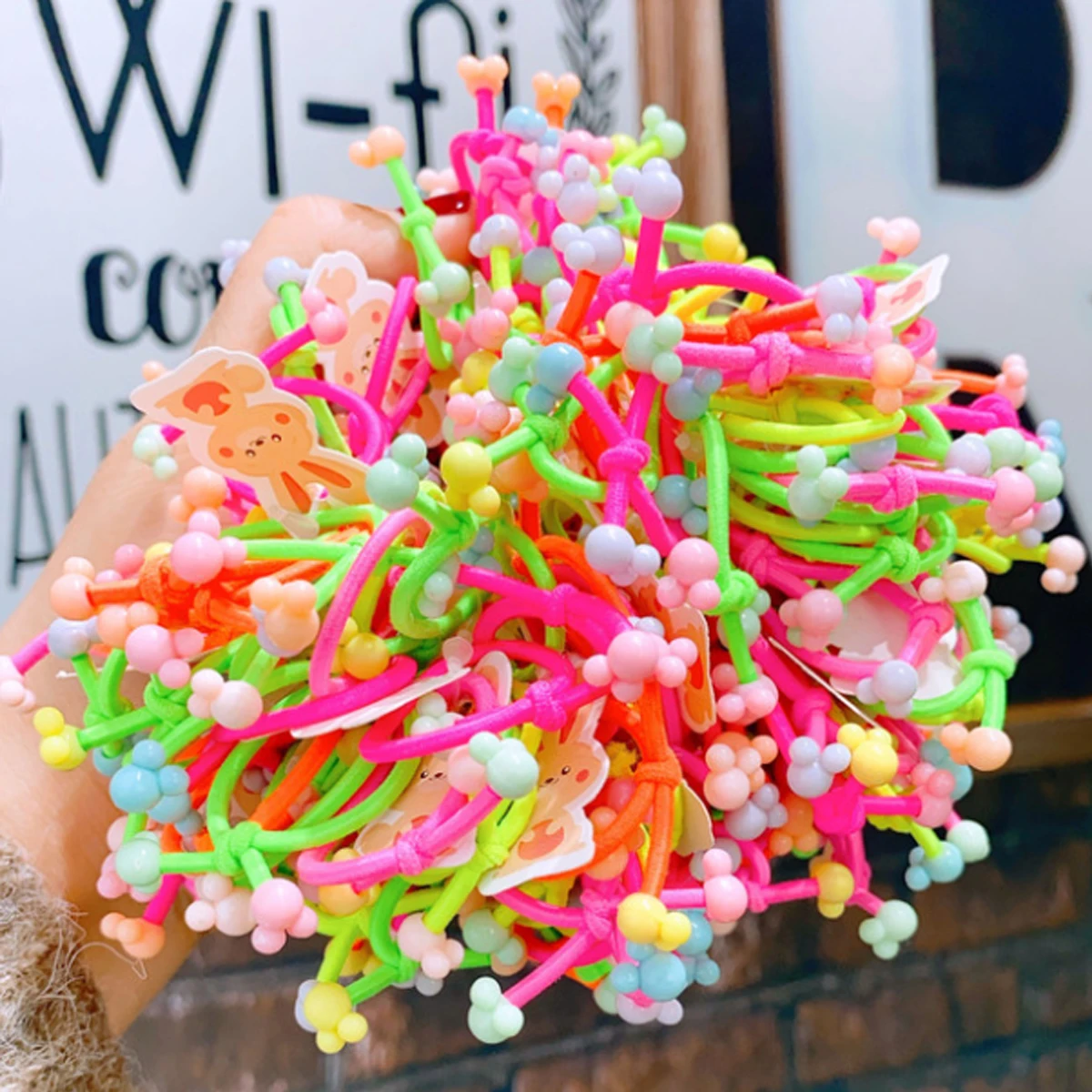 10/20/30PCS Cartoon Baby Hair Ties Cute Colorfu HairBands Scrunchie Girls Elastic Rubber Band Fashion Hair Accessories Headdress