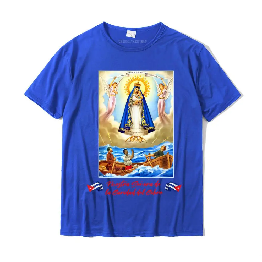 Virgen de la Caridad del Cobre Nuestra Senora T-Shirt T Shirt Group Slim Fit Cotton Tees Europe for Men