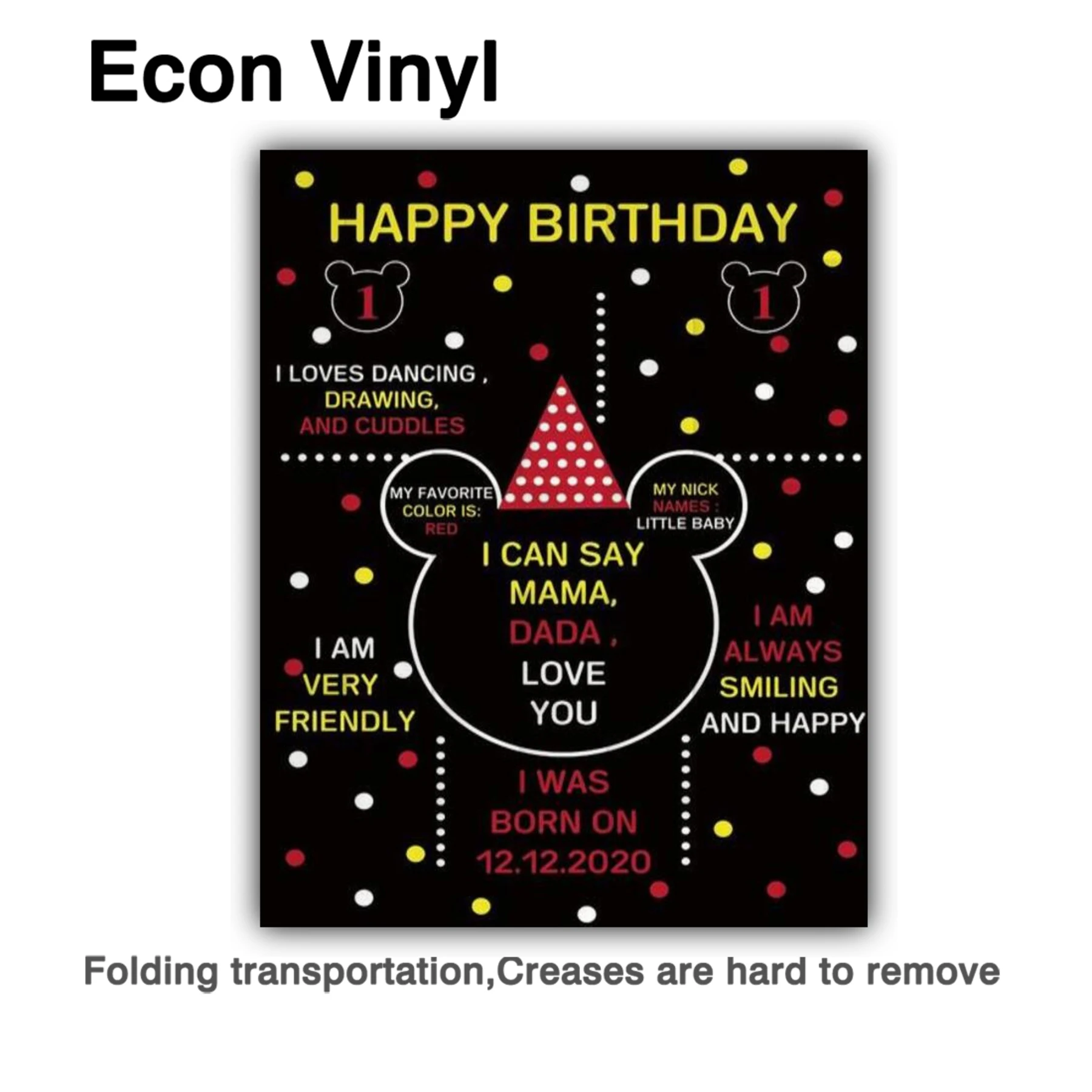 Allenjoy – fond de dessin animé avec souris, décor de fête d'anniversaire, tableau noir, pour fête prénatale, pour nouveau-né, pour séance photo