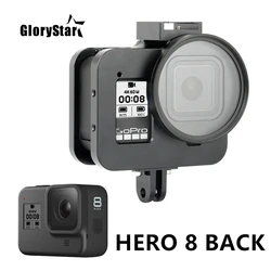 CNC Aluminum Alloy Metal Multi-angle Shooting Protective Frame Case Cage for GoPro Hero 8 Black with 52mm UV Lens for Go Pro 8