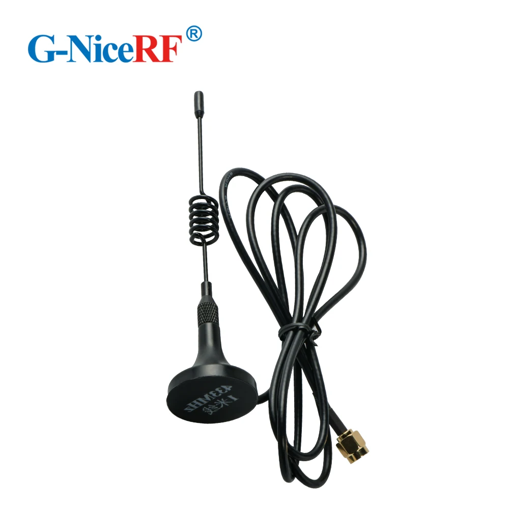 5pcs/lot SW433-XP1M Male SMA head 433MHz Anti-vibration Sucker Antenna with 1meter cable  for Wireless Module