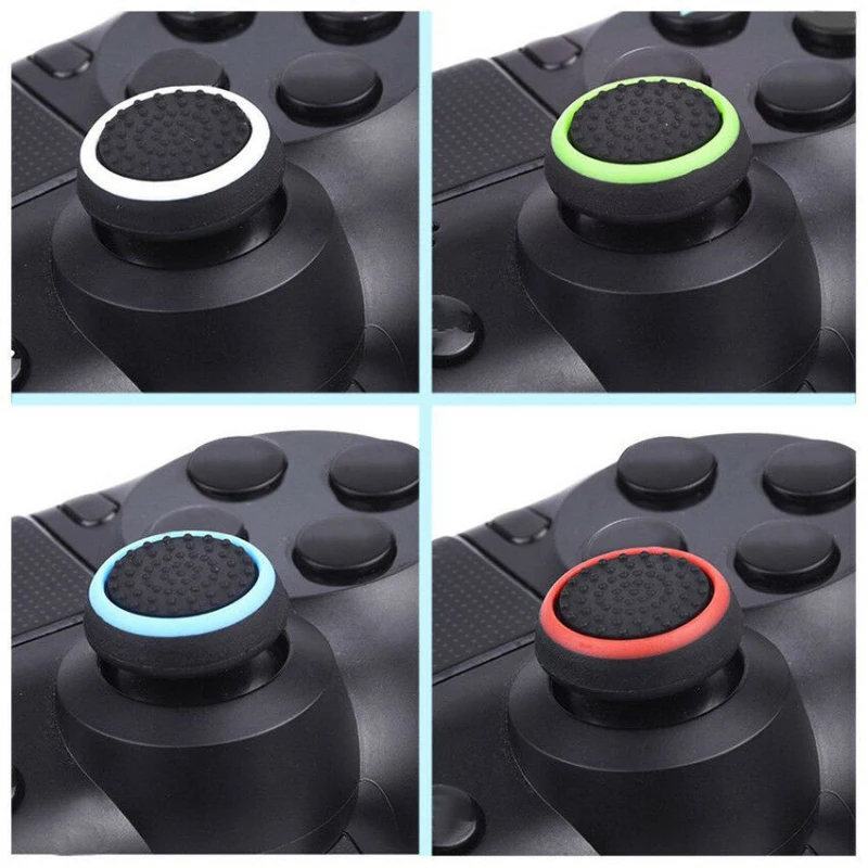 10PCS Double Rocker Enhanced Raised Silicone Rubber Analog Stick Thumb Grips Joystick Cover Caps For Playstation 4 X Box One