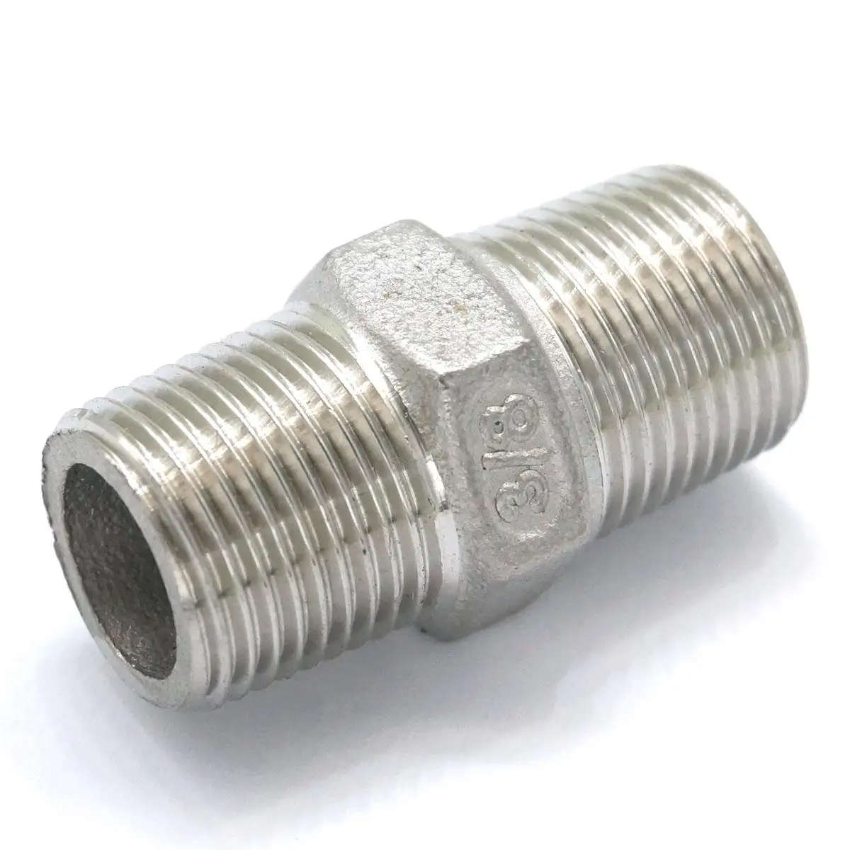 

3/8" BSP Male Thread Hex Nipple Union 304 Stainless Pipe Fitting Connector Coupler water oil air