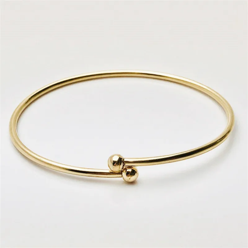 14K Goldfilled 7 Zoll Flex-Armreif 2,3mm mit Gewindekugeln Armband Handgemachter Schmuck Boho Charms Armbänder DIY Schmuckzubehör – Detail 17