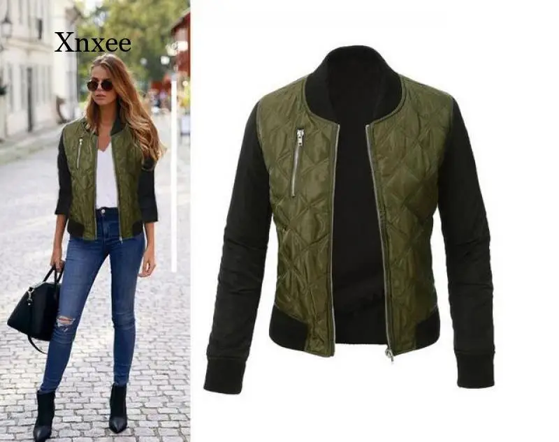 

Spring and Autumn Fashion Jacket Women's Long-Sleeved Splicing Casual Jacket Solid Color Short Jacket