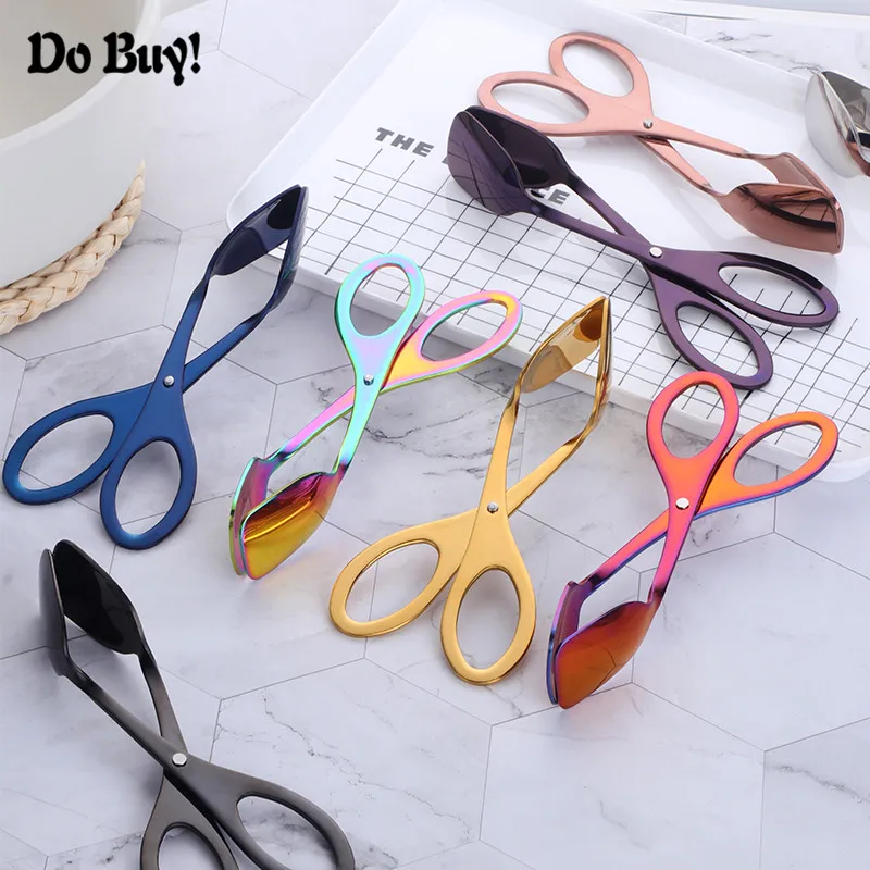 

Food Scissors Tong Scissors Type Convenient Food Clip Stainless Steel Kitchen Accessories Portable Tongs Gadget