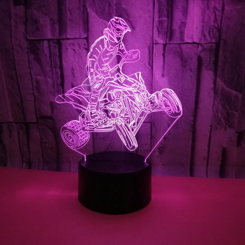 USB LED 3D Lamp Motorcycle Sensor Night Light For Kid Bedroom Decoration Atmosphere Gift