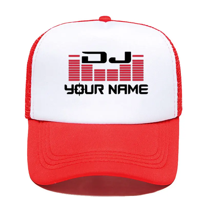 DJ Your Name Custom printing Women Men Baseball Cap Hip Hop Outdoor Sun Hat Adjustable Sports caps in Mesh Hat Trucker hat