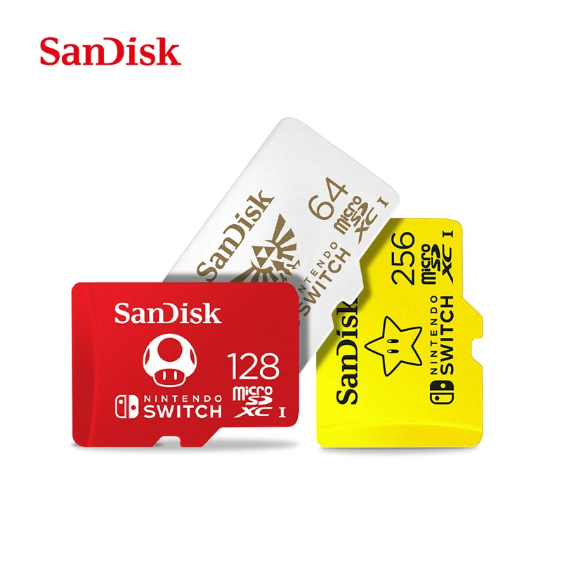 Карта micro sd SanDisk в новом стиле, карта памяти SDXC на 128 ГБ, 64 ГБ, 256 ГБ для Nintendo Switch, TF-карта с адаптером