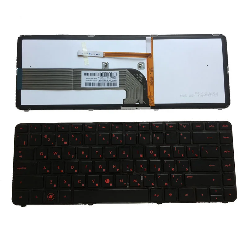 Russian NEW For HP Pavilion DM4-3000 DM4-3100 DM4T-3000 DV4-3000 DV4-3100 DV4-3200 black Keyboard with Frame& Backlit red Word