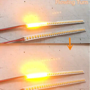 2pcs 28CM 44 LED car interior lights DC 12V rearview mirror flexible flowing turn signal strip auto lamps products assembly