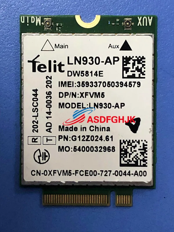 Original FOR Dell dw5814e P / N xfvm 5 0 xfvm 5 ln930-ap supports 4g NGFF card Latitude 14 