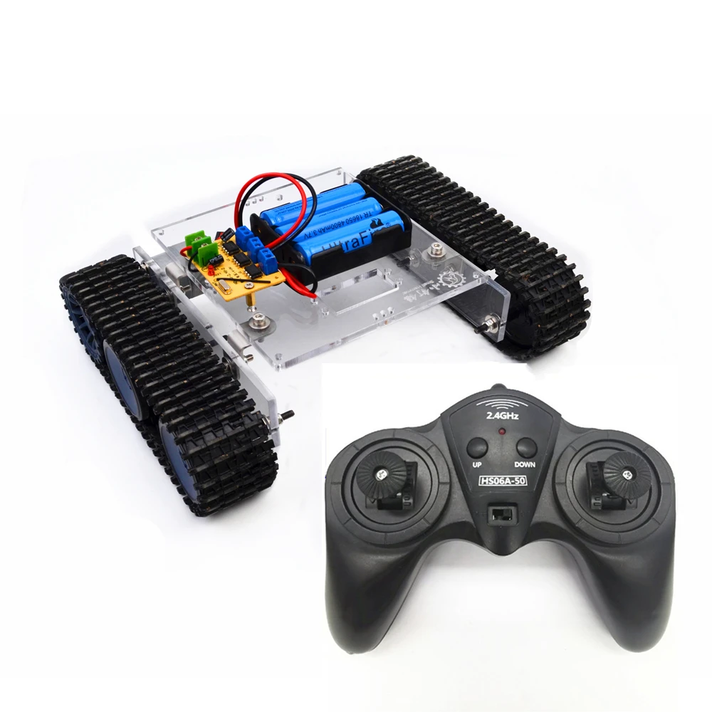 

2.4G RC remote control tank assembly toy kit maker DIY electronic building blocks