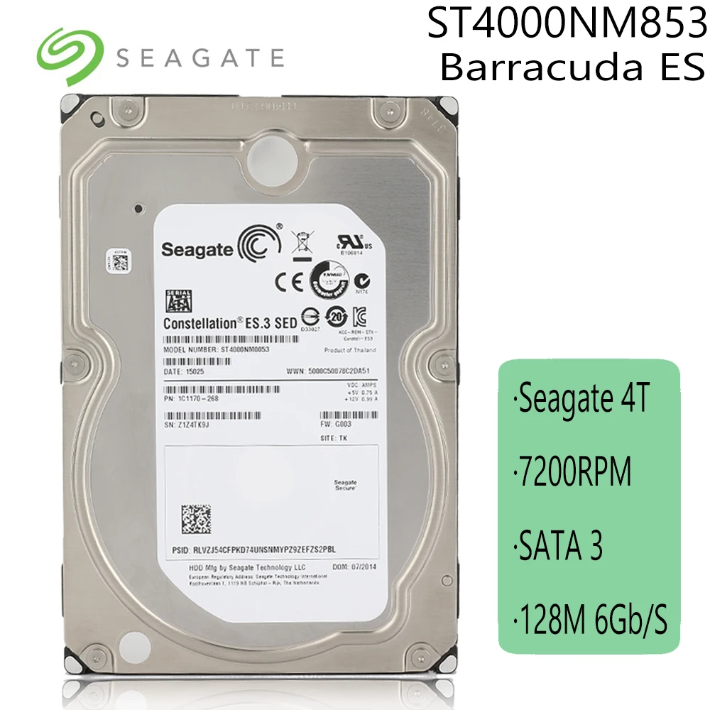 

Seagate Brand 4TB Desktop PC 3.5" Internal Mechanical Hard disk SATA 6Gb/s HDD 7200 RPM 128MB Buffer