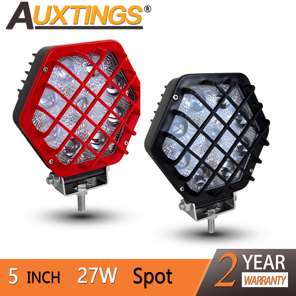 

Auxtings Offroad 2PCS Black/Red 5INCH 27W LED Work Light Driving Lamp For Car Truck Trailer SUV Motorcycle ATV 4X4 4WD PICKUP