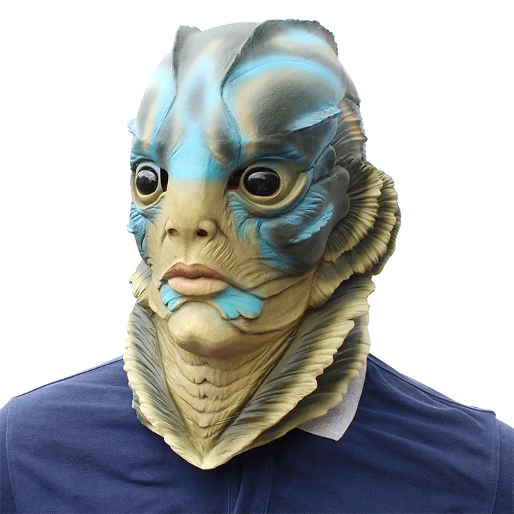 The Shape of Water Mask Cosplay Merman Latex Mask Movie Props Halloween Party Mask