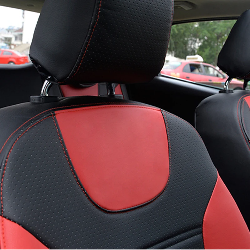 AutoDecorun 16PCS/set PU leather custom fit seat covers for Peugeot 4008 car accessories seat covers cushion supports protectors