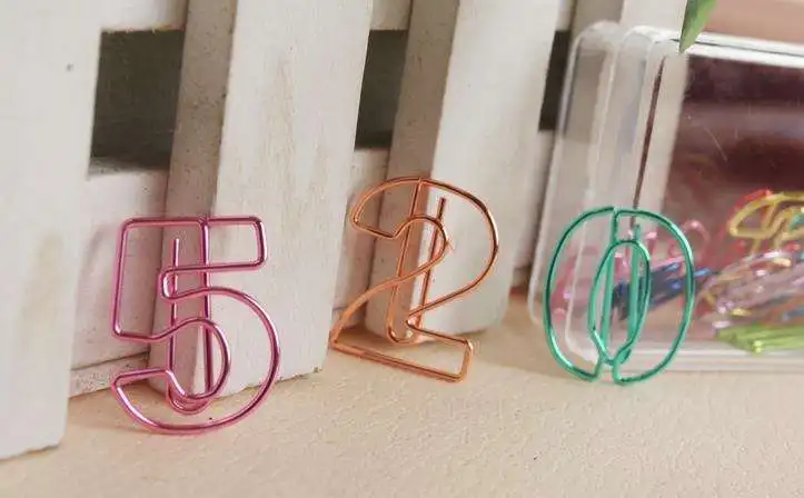 10pcs Colored Metal Digital Paper Clips Paper Clip Paper Clip