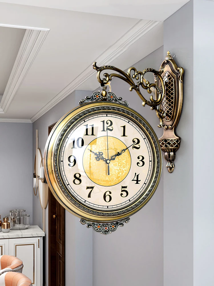 Double-sided Wall Clock, Luxury Clock, Living Room, Stylish and Creative, Double-sided Clock Wall Watch