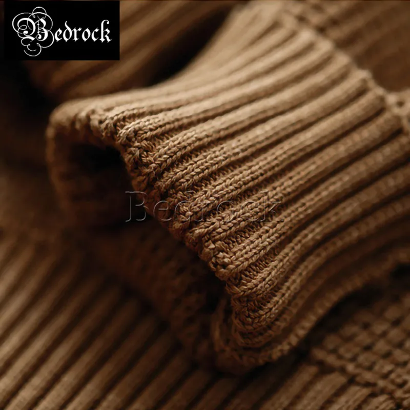 MBBCAR waffle sweater for men pure cotton warm pullover coarse knitting method washed heavy sweater 673