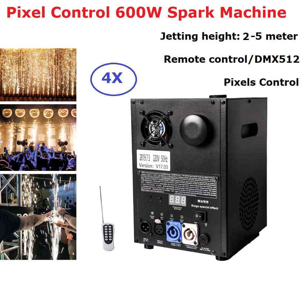 Remote Firework Machine DMX Spark Fountain 600W Cold Pyrotechnics Effects For Wedding Event Laser Show Dj Light Party Night Club